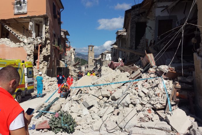 イタリアで発生した地震被害