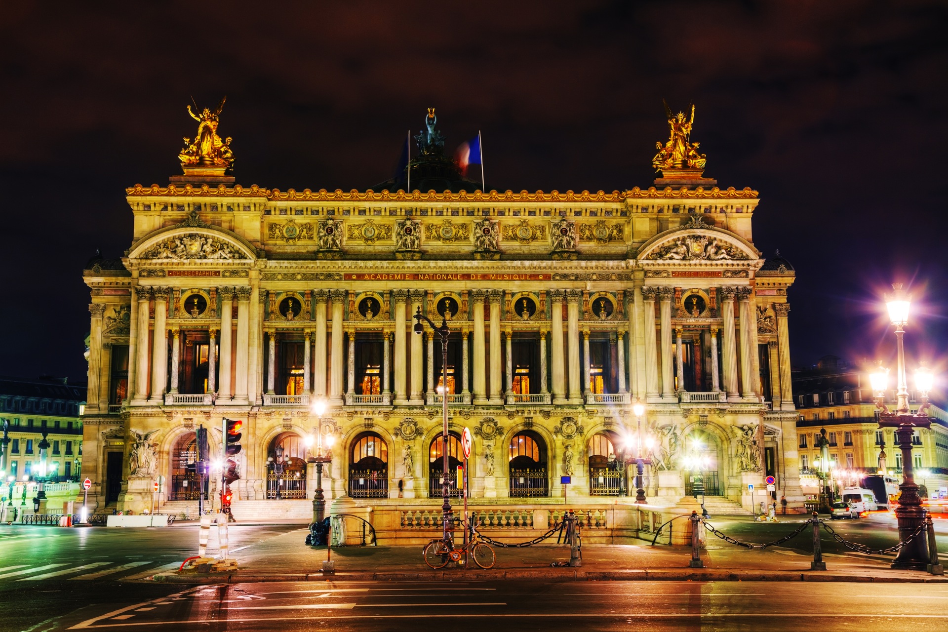 night view of Palais Garnier, paris