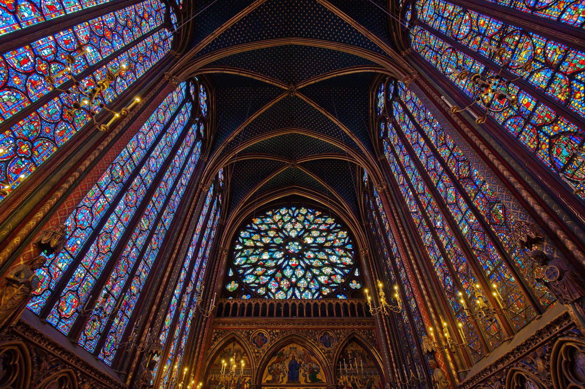 Stained glass of Sainte-Chapelle in paris