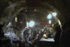 interior of Caveau de la Huchette in paris